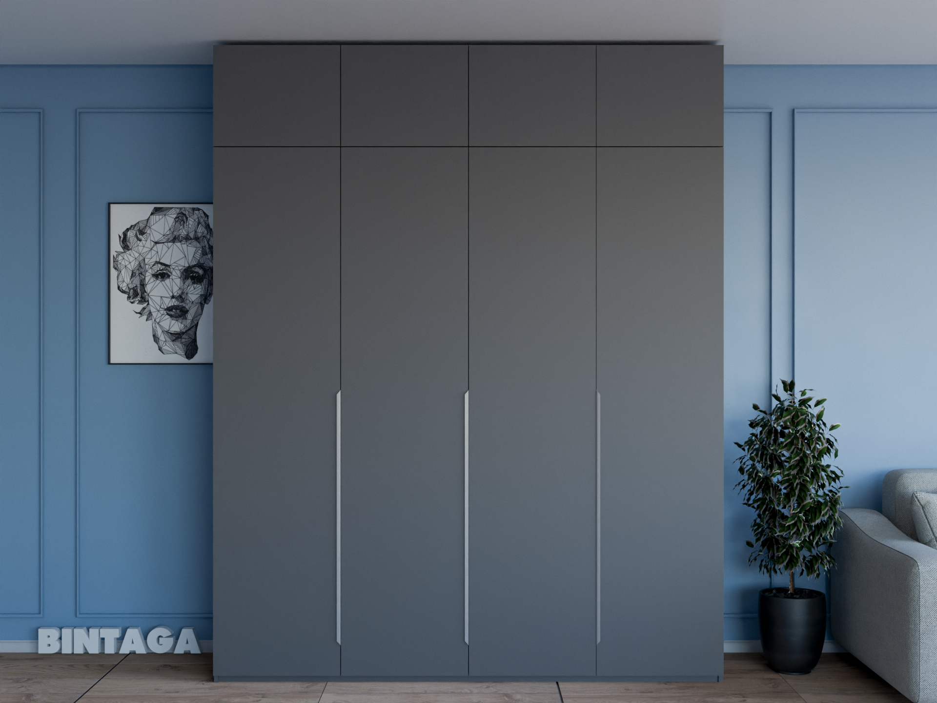 Пакс Альхейм 24 grey (silver) ИКЕА (IKEA) изображение товара