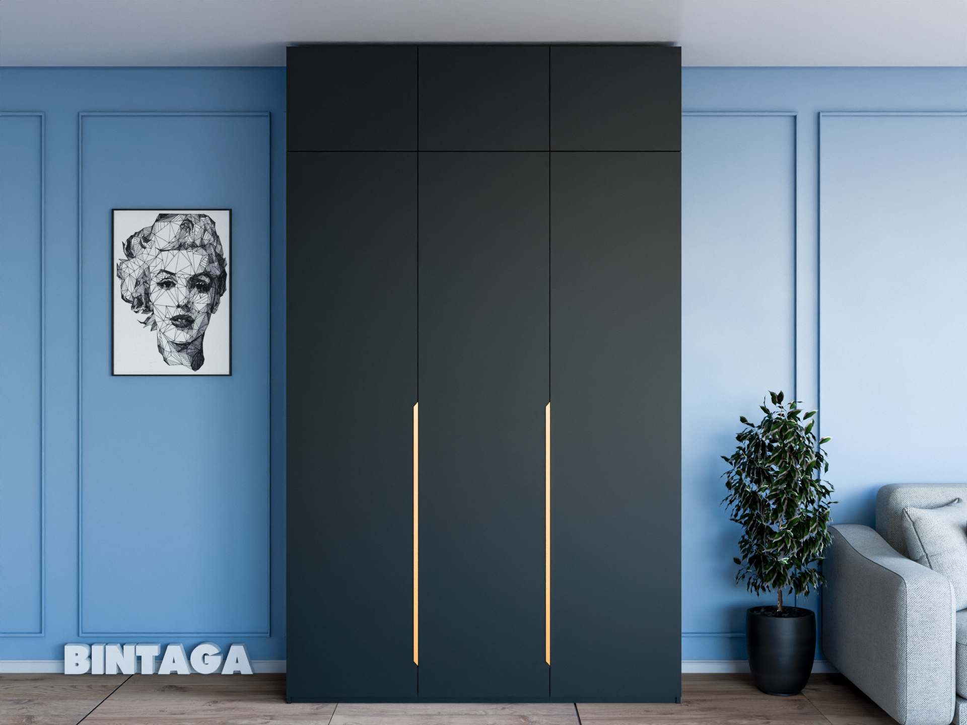 Пакс Альхейм 23 black (gold) ИКЕА (IKEA) изображение товара