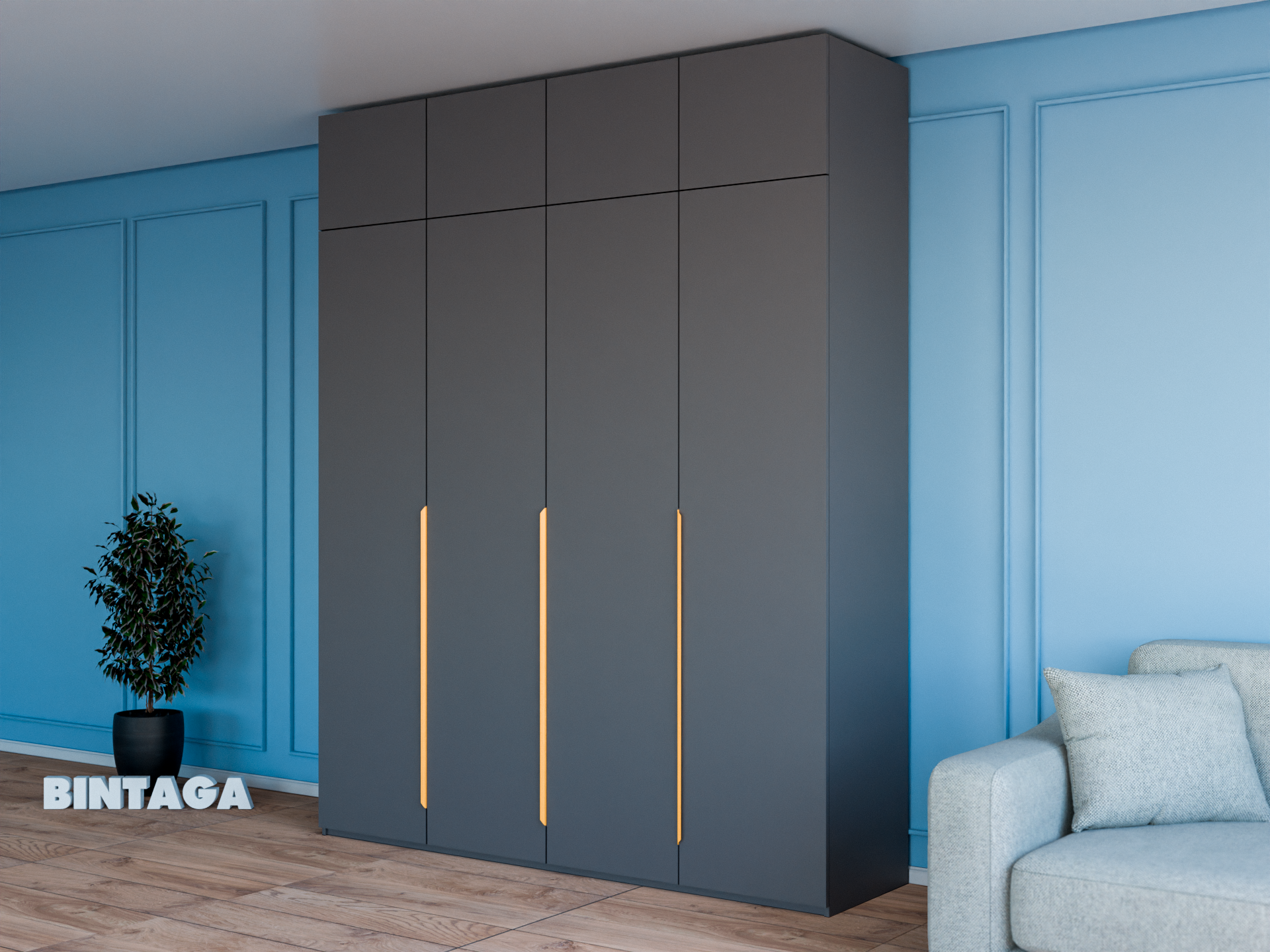 Пакс Альхейм 24 grey (gold) ИКЕА (IKEA) изображение товара