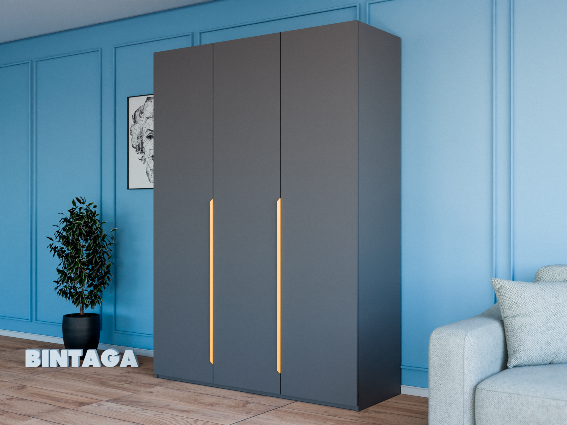 Пакс Альхейм 13 grey (gold) ИКЕА (IKEA) изображение товара