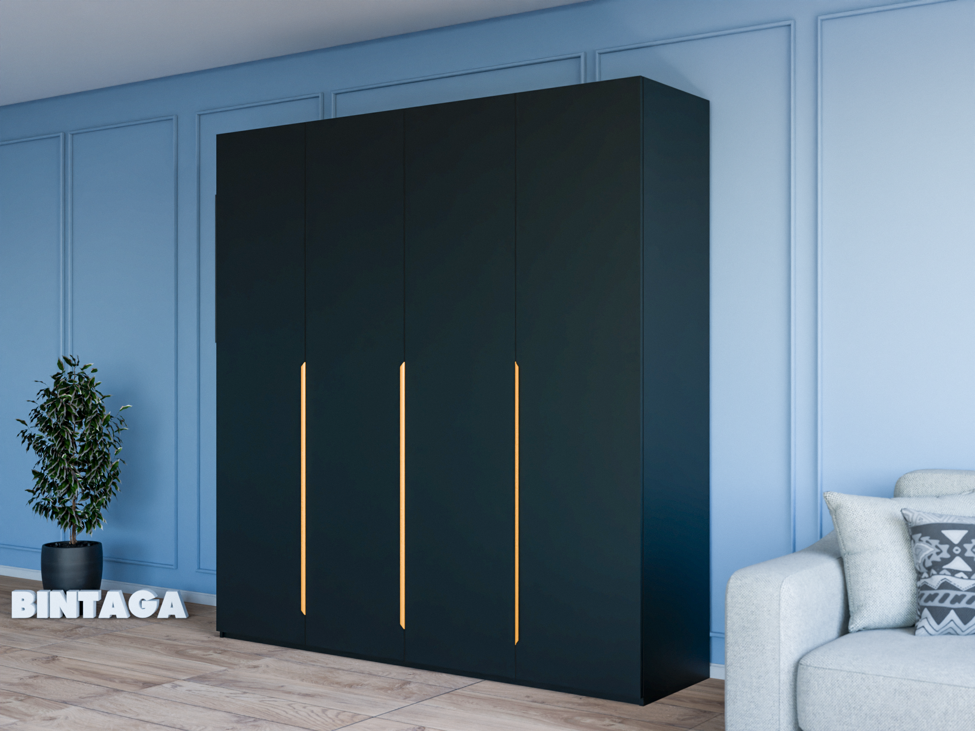 Пакс Альхейм 14 black (gold) ИКЕА (IKEA) изображение товара